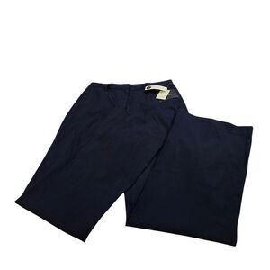 Liz Claiborne Dark Blue Dress‎ Pants Wide Leg Size 10R Mid-Rise NWT Biz Casual